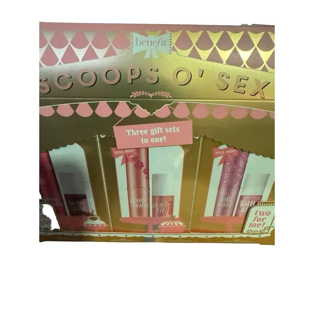 Benefit Scoops O' Sexy 3-Piece Lip Balm Gift Set NEW Benetint Discontinued Set